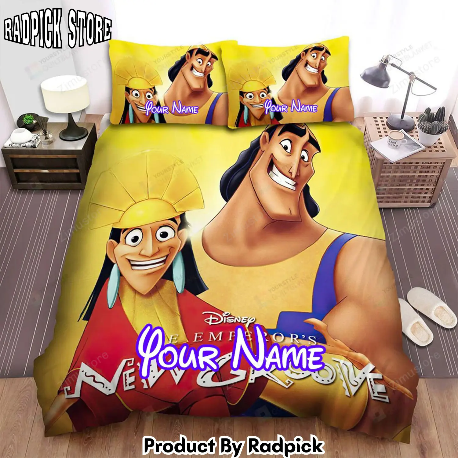 Radpick the emperors new groove kuzco and kronk poster bed sheet spread duvet cover personalized name bedding sets rp3271296